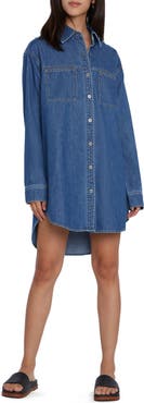 Wash Lab Denim Oversize Denim Shirtdress