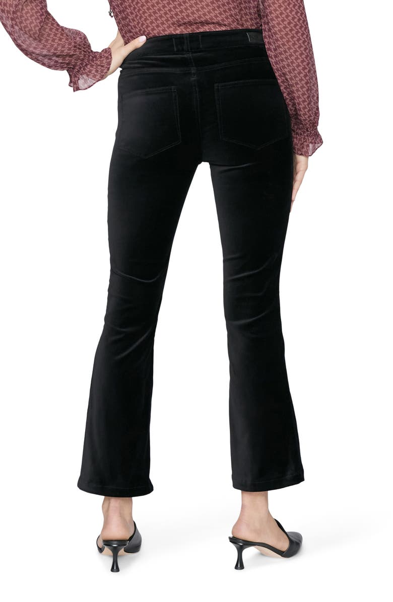 PAIGE Claudine High Waist Ankle Flare Velvet Pants, Alternate, color, Black