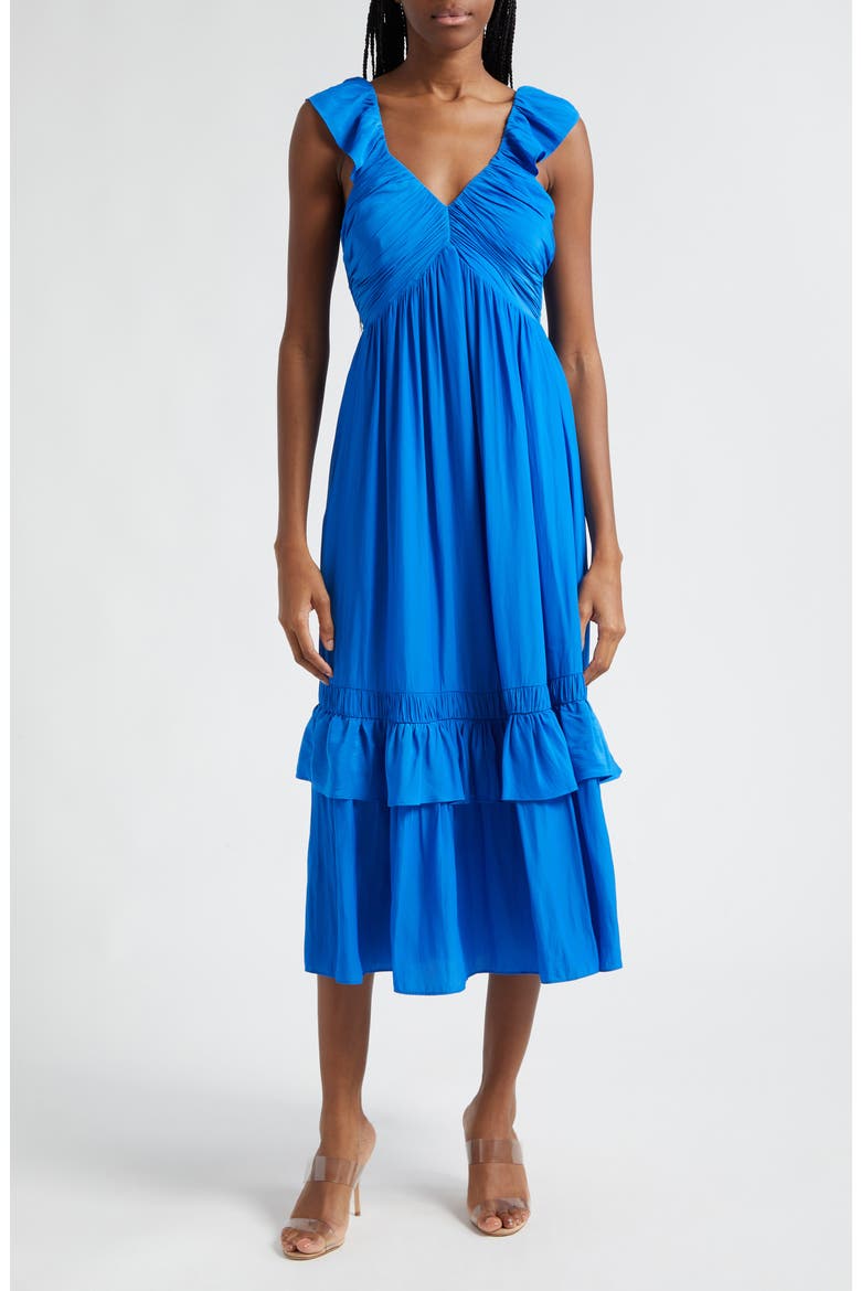 Nelly Tiered Hem Dress, Main, color, MARRAKECH BLUE