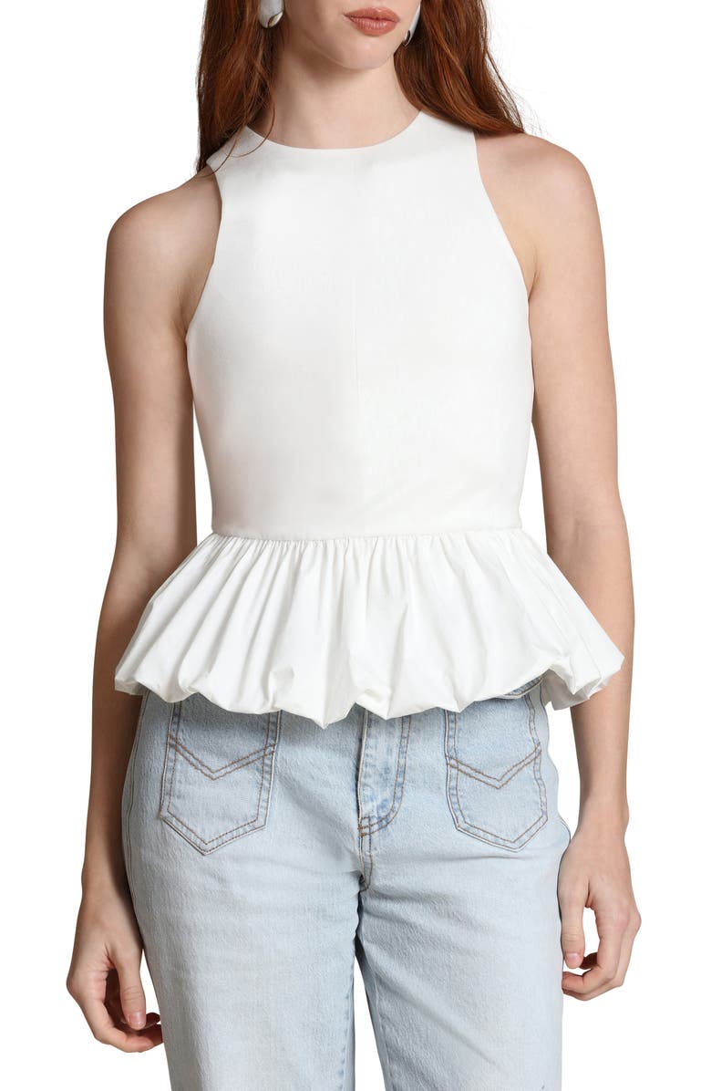 Avec Les Filles Peplum Tank, Main, color, White