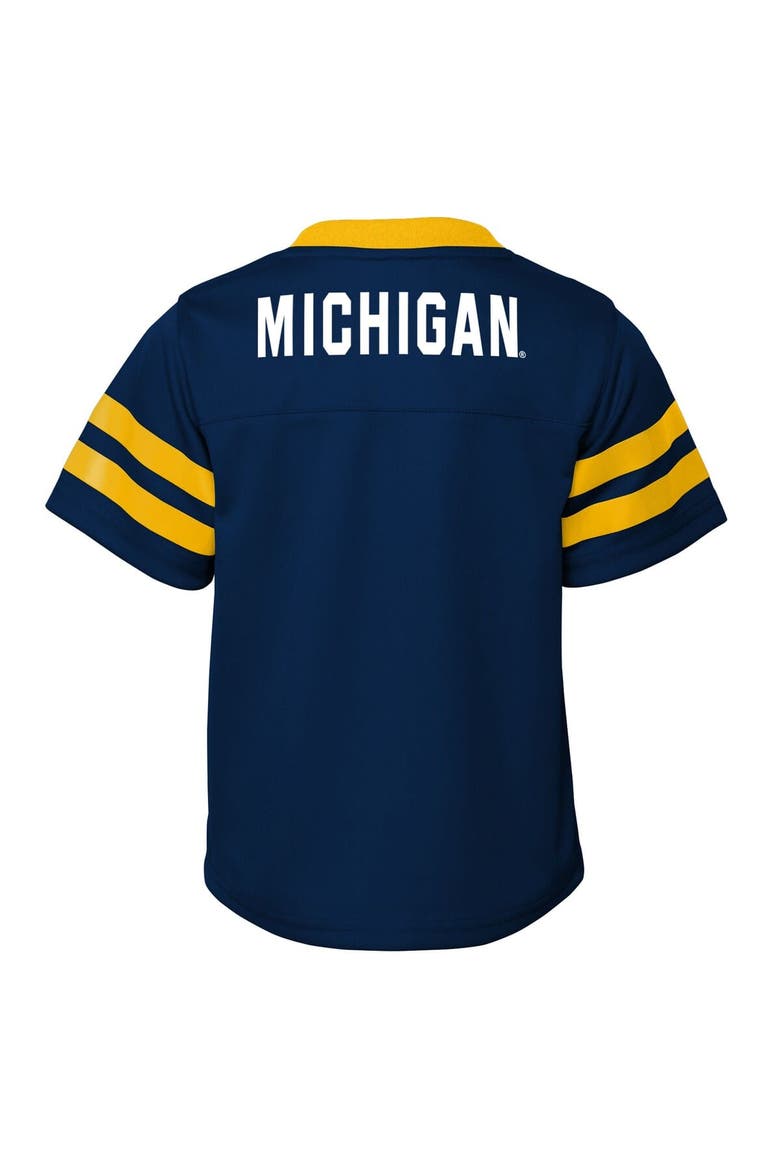 Toddler Outerstuff Navy/Maize Michigan Wolverines Red Zone Two-Piece V-Neck Top and Pants Set, Alternate, color, Navy