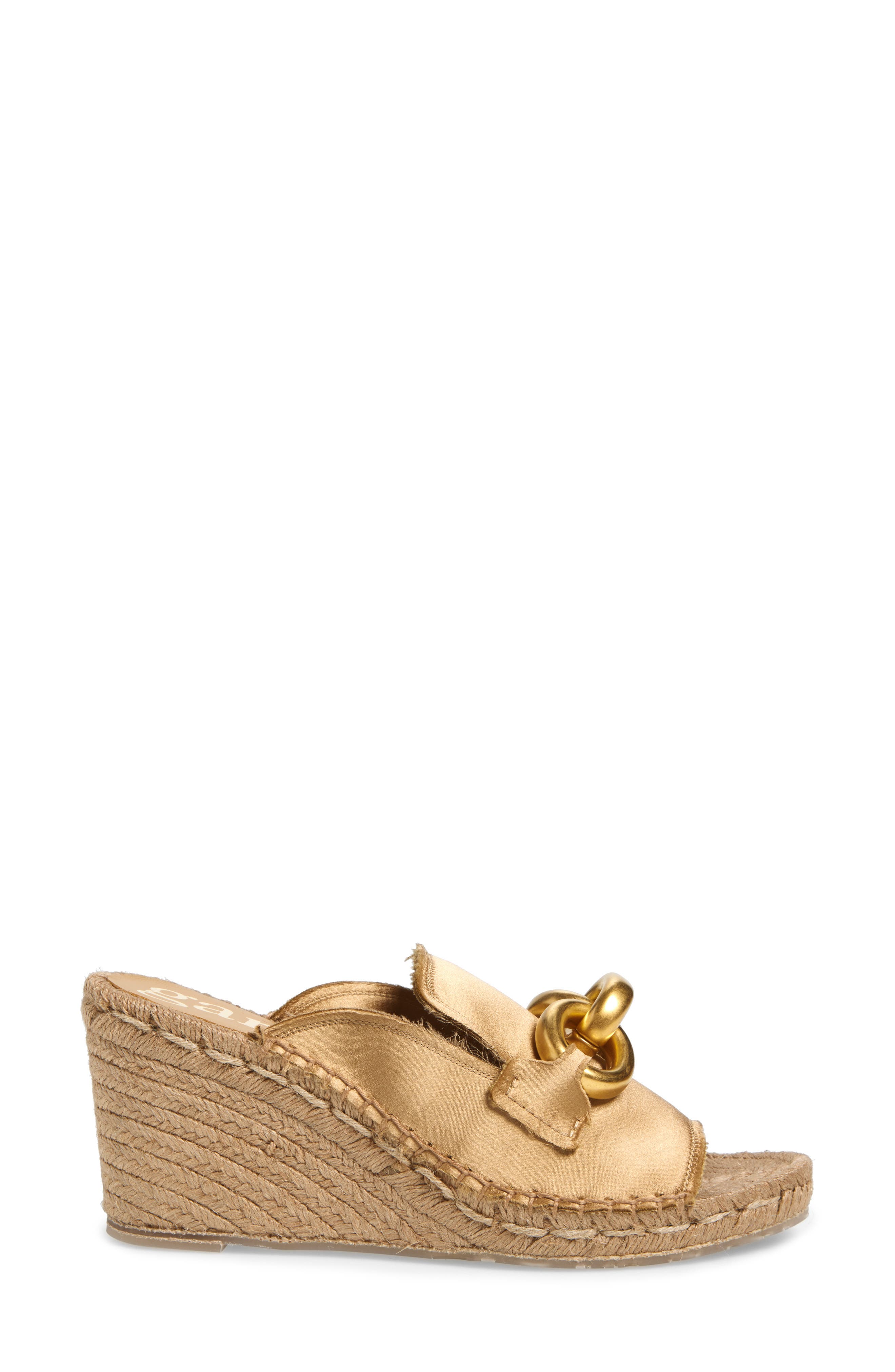 Pedro Garcia Oliveta Platform Wedge Sandal, Alternate, color, Brulee Satin-Gold