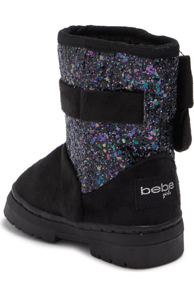 bebe Glitter Bow Faux Fur Lined Winter Boot, Alternate, color,