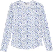 FYI Girls Long Sleeve Top with Circle Flower Print