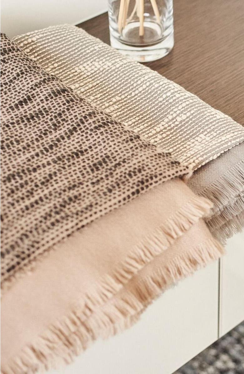 Studio Variously Flo Brown Merino Textured Handloom Throw, Alternate, color, Brown
