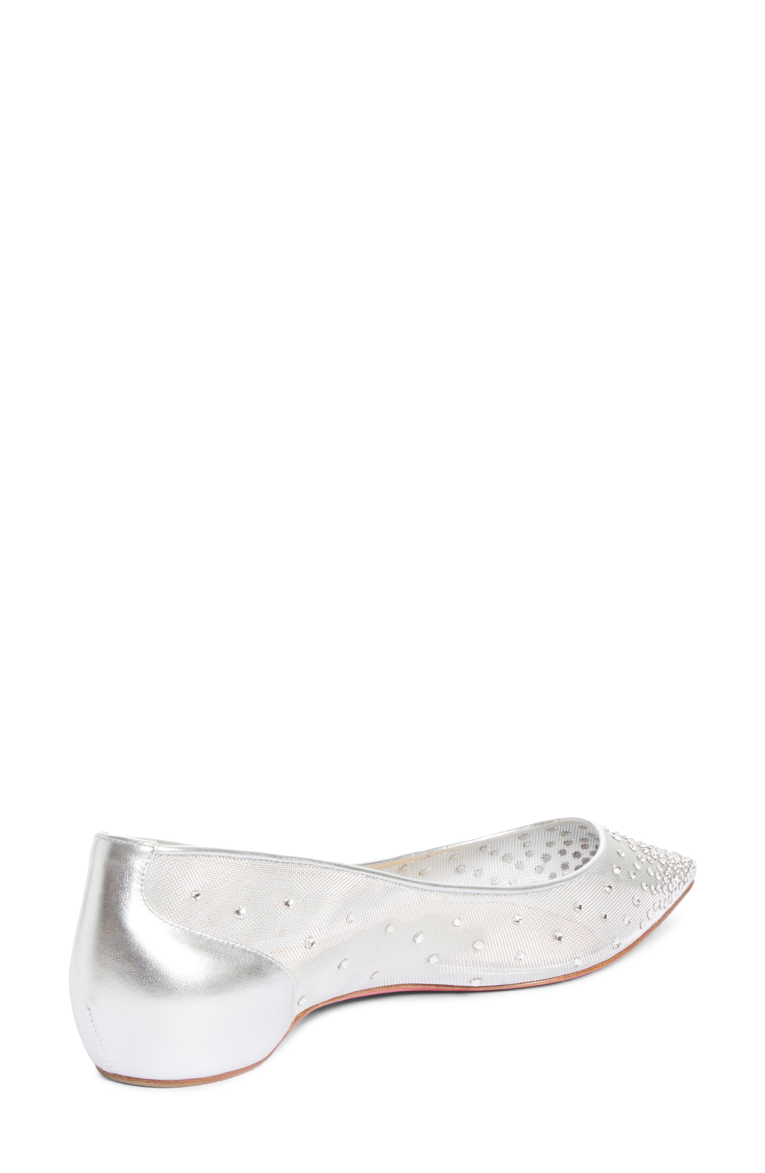 La Pigaletta Follies Strass Pointed Toe Flat, Alternate, color, CN1H VERSION SILVER