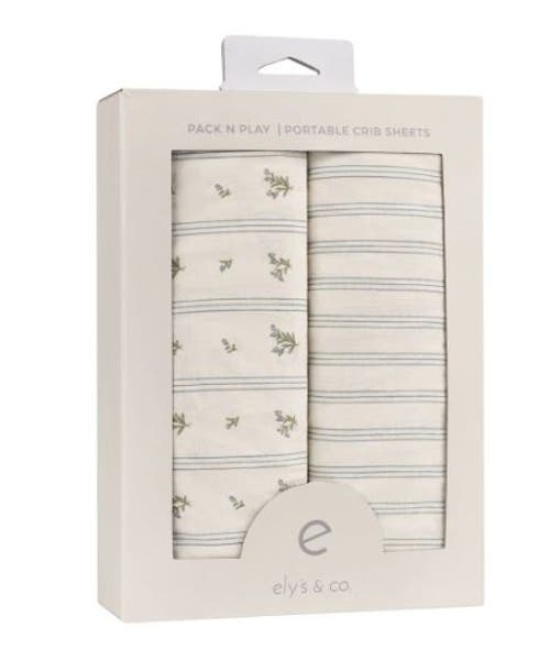 Mini Crib Sheet Baby Fitted Pack N Play In Linear Berry Leaf