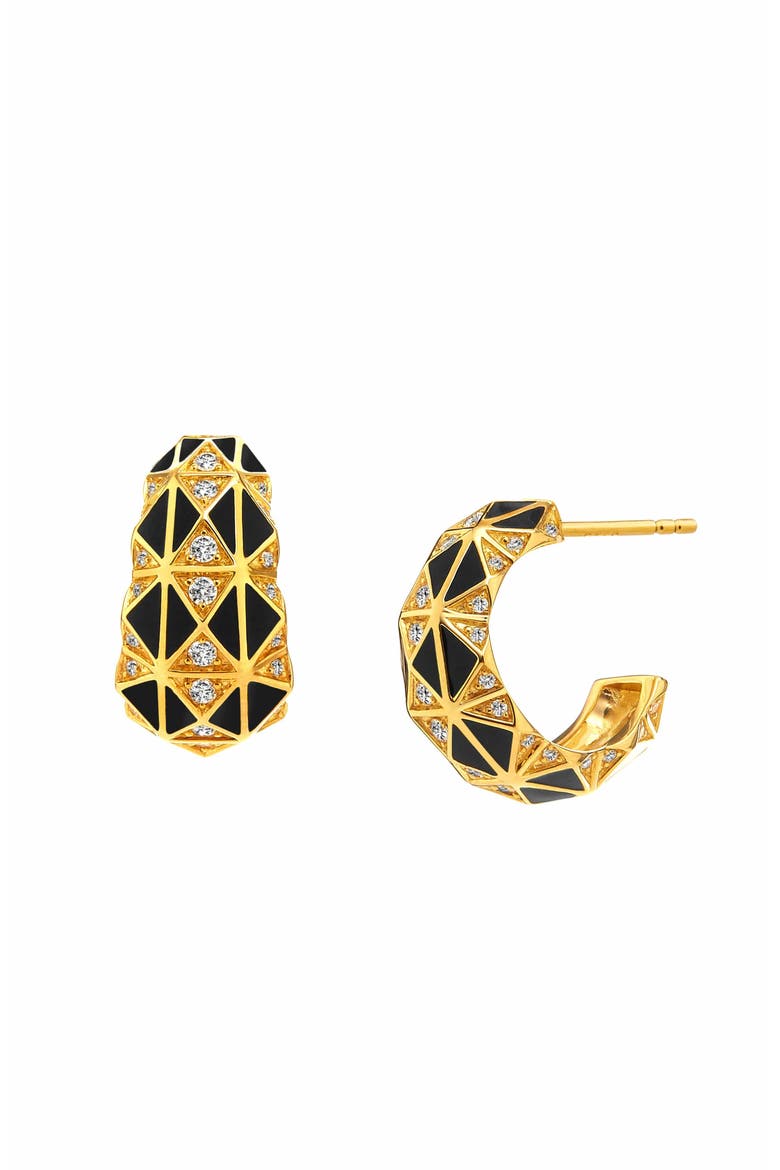 Enamel Hoops, Main, color, Black Enamel
