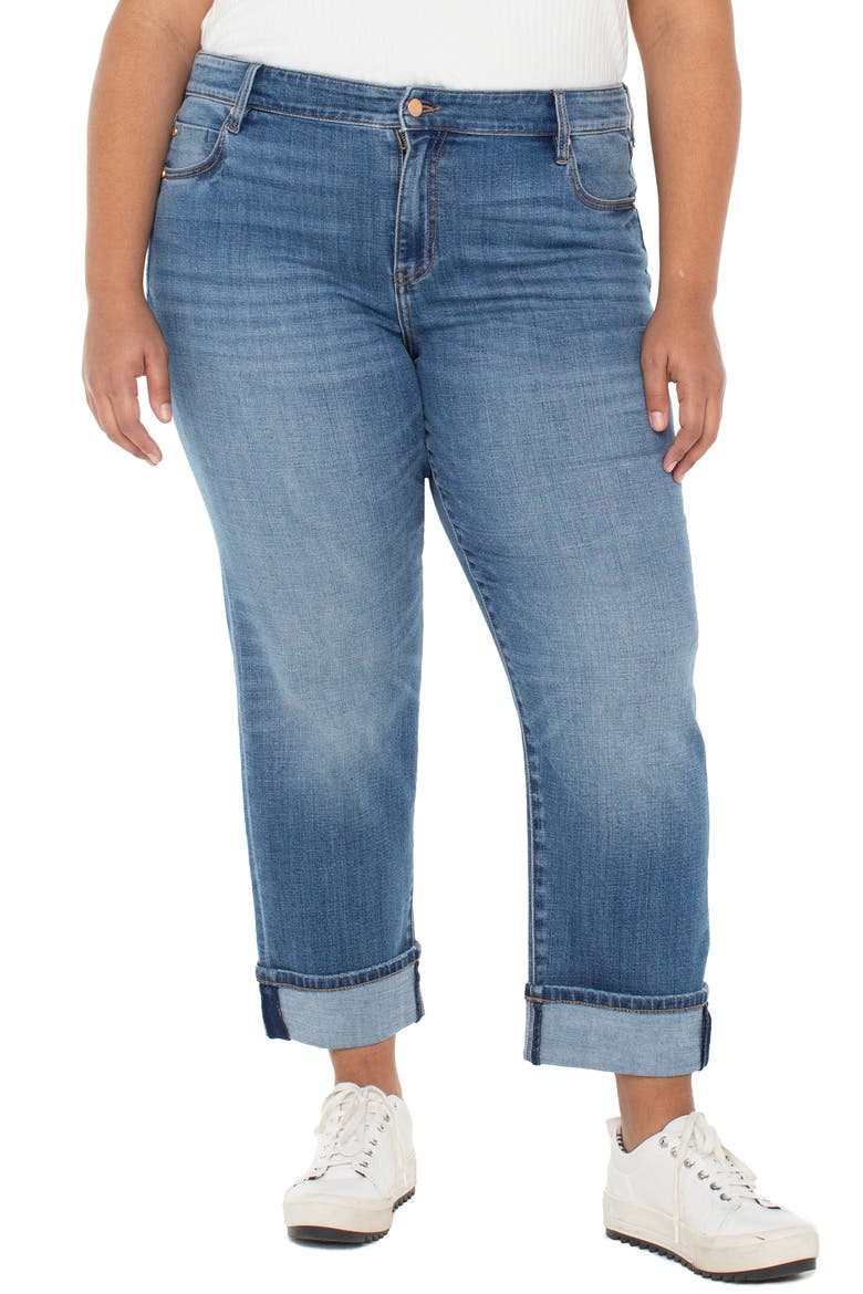 Marley Cuffed Girlfriend Jeans, Main, color, CAMPUS