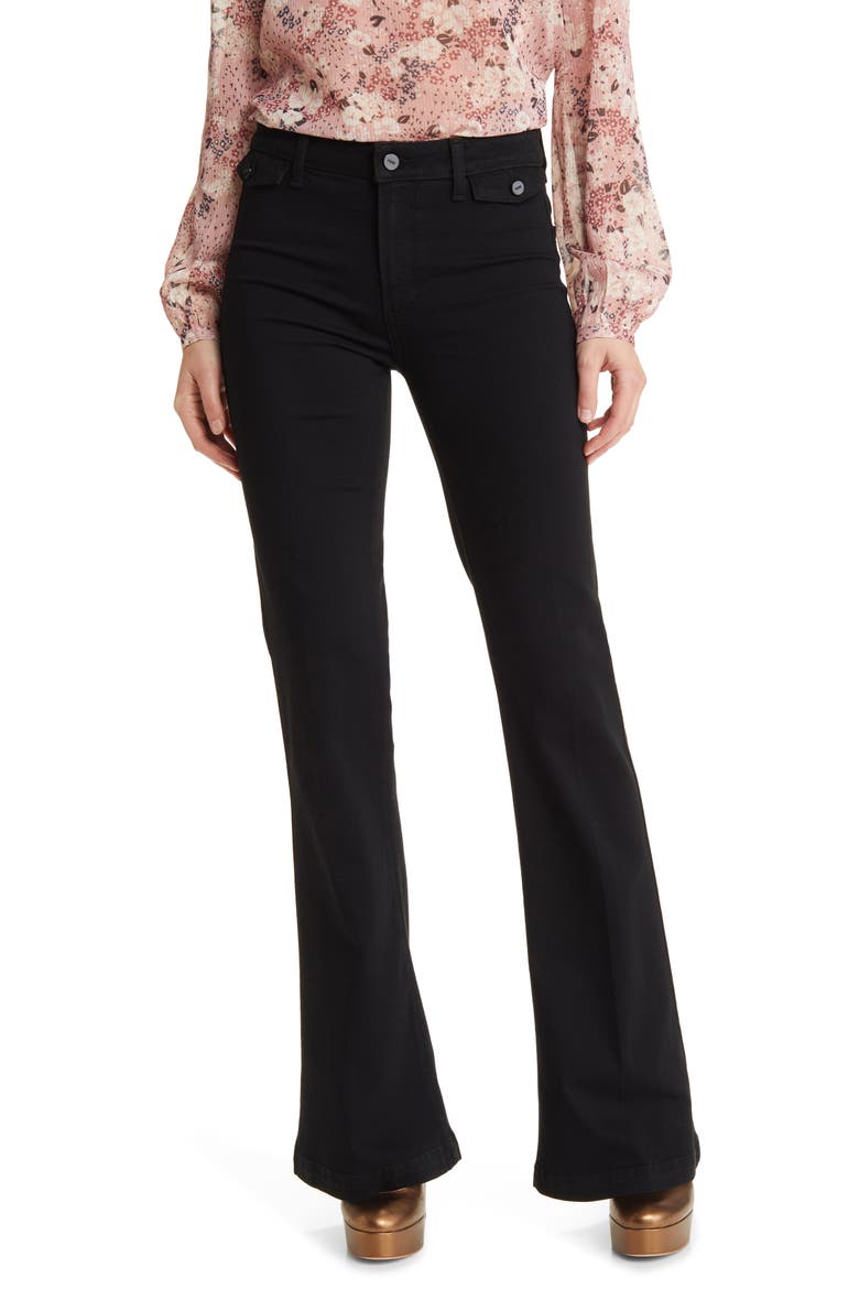 Genevieve High Waist Flare Jeans, Main, color, BLACK SHADOW
