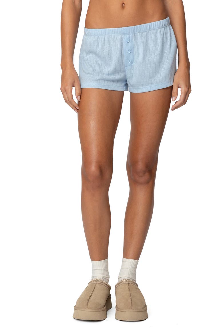 Keely Pointelle Shorts, Main, color, LIGHT-BLUE