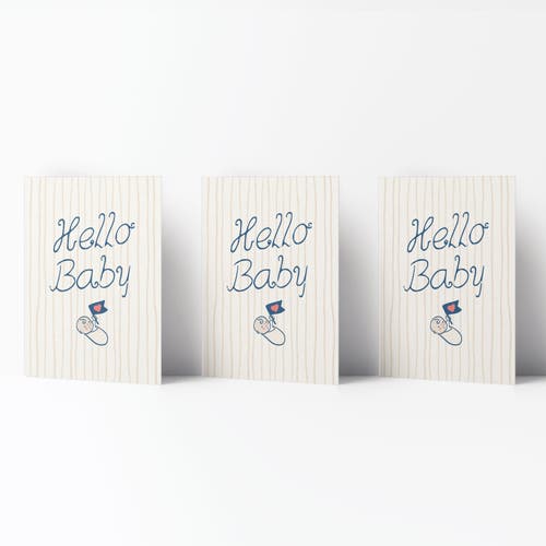 New Baby Greeting Card Pack (3ct) "Hello Baby" by Ramus & Co in Multi-Pack  product