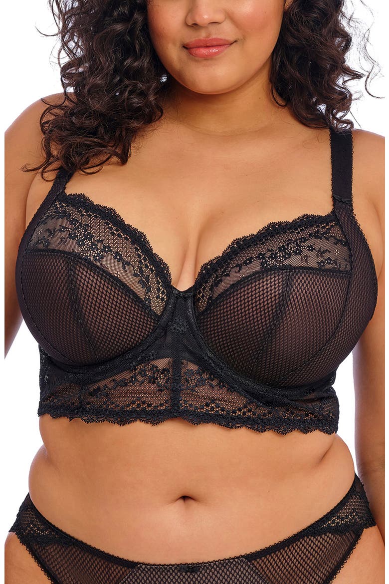 Charley Longline Full Figure Underwire Bra, Main, color, BLACK