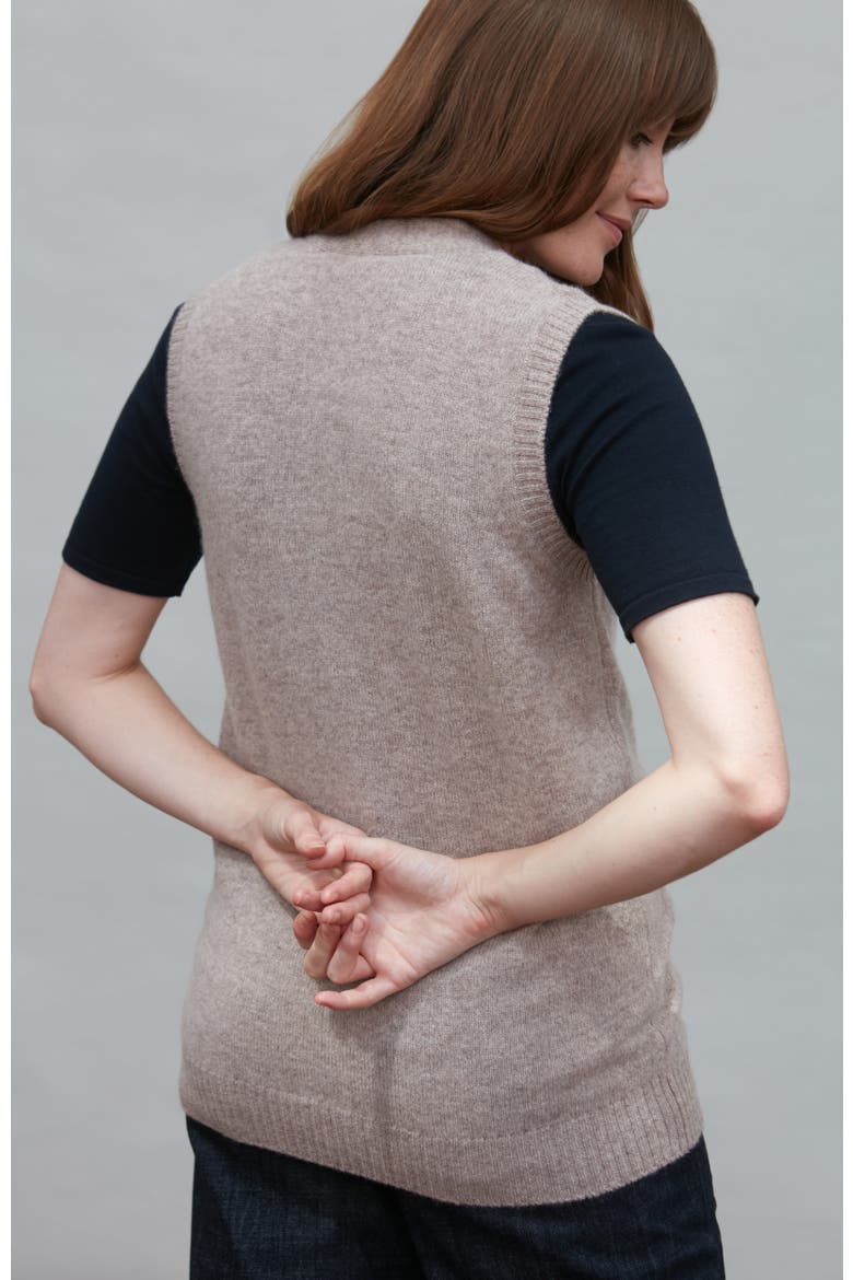 Laura Relaxed Fit Sleeveless Cardigan, Alternate, color, Cobble
