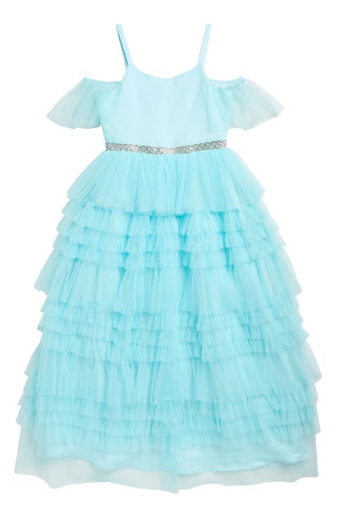 Kids' Mesh Cold Shoulder Party Dress (Big Kid)