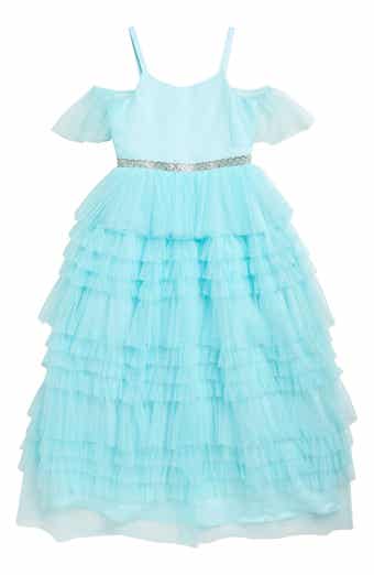 Rare Editions Kids' Mesh Cold Shoulder Party Dress