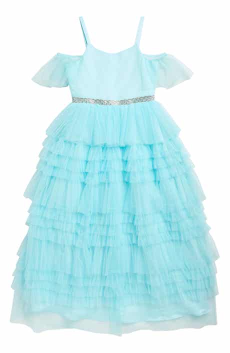 Rare Editions Kids' Mesh Cold Shoulder Party Dress