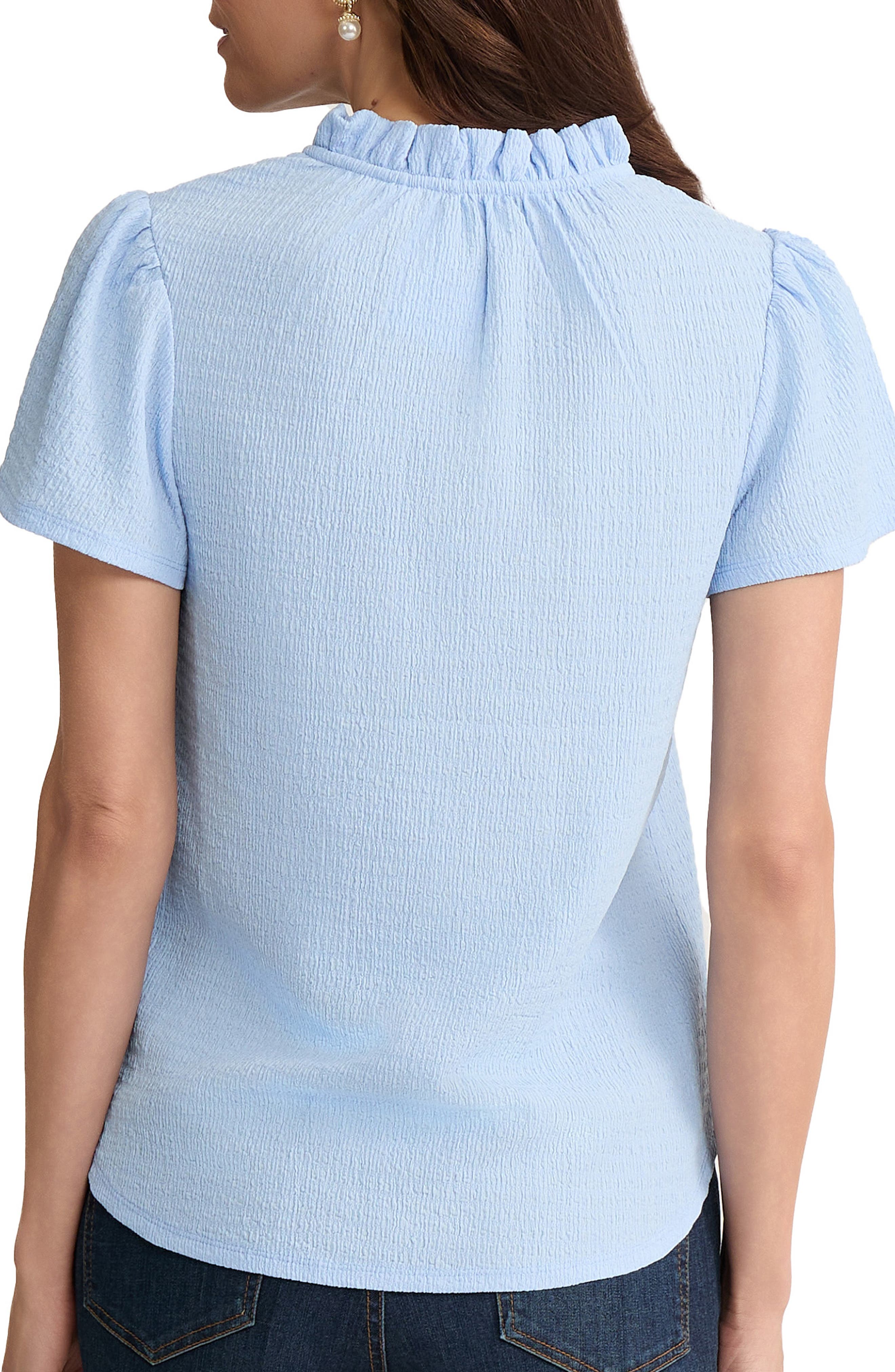 Crinkle Flutter Sleeve Top - image 2