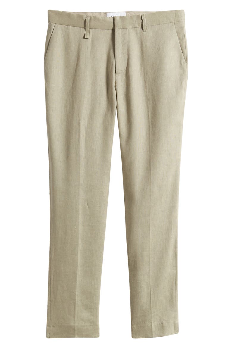Smart Linen Pants, Alternate, color, PALE KHAKI