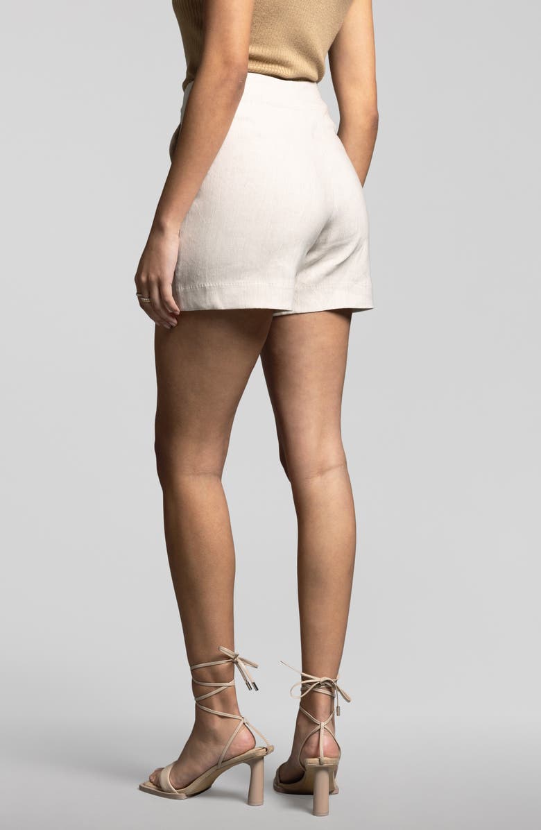 WEEKEND LOS ANGELES Luna Linen Blend Shorts, Alternate, color, Melange Oatmeal