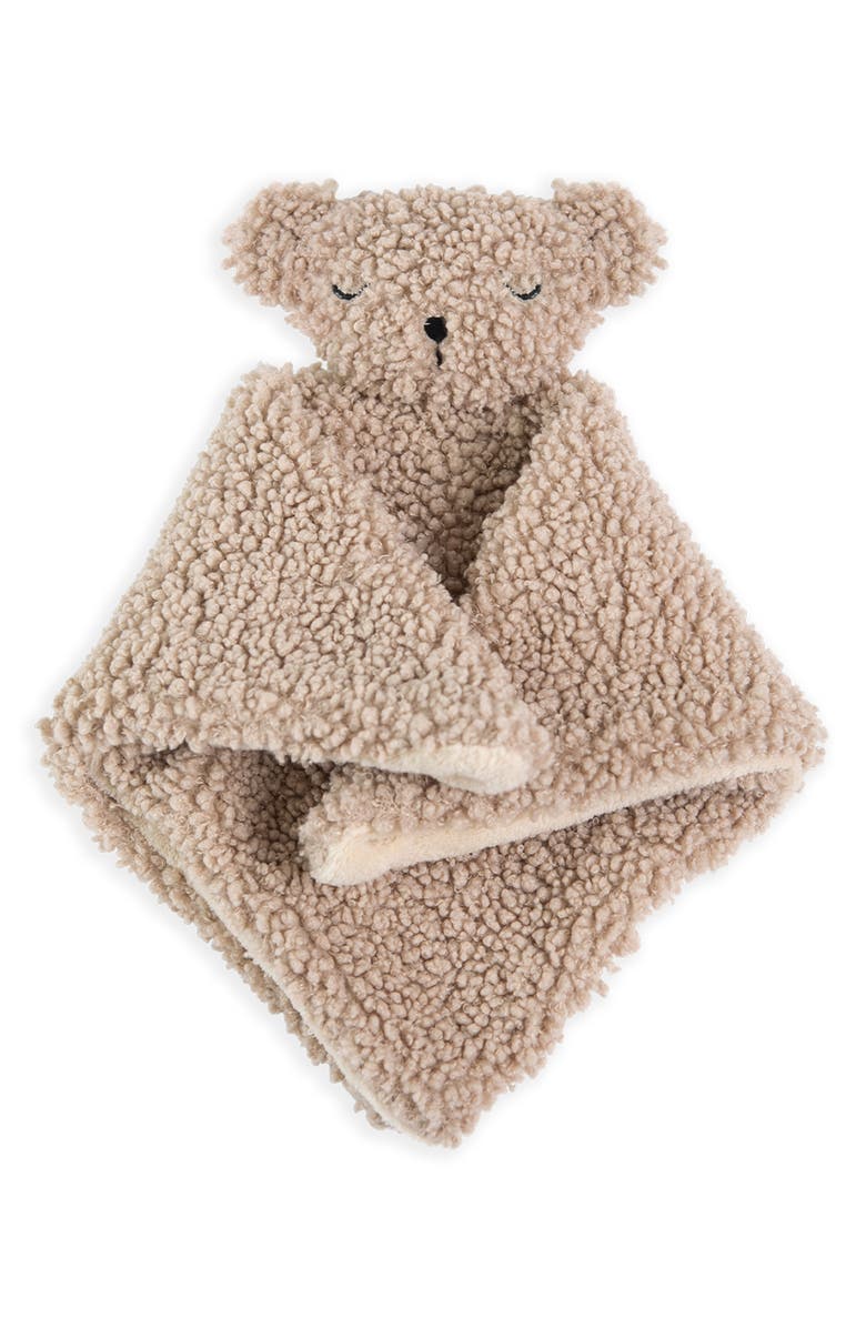7 A.M. Enfant Baby Lovey Bear Fleece Blanket, Main, color, Oatmeal