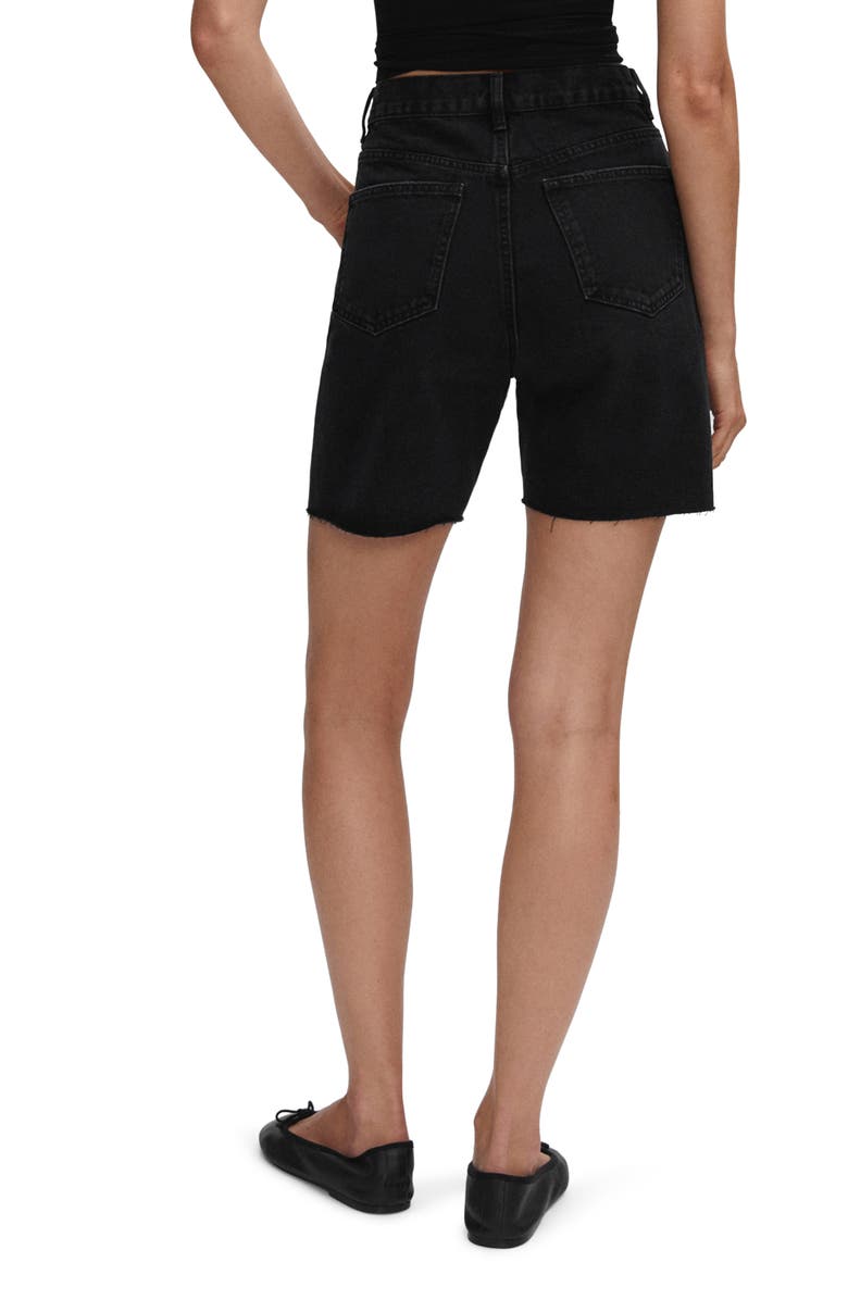 MANGO Ripped Denim Bermuda Shorts, Alternate, color, 