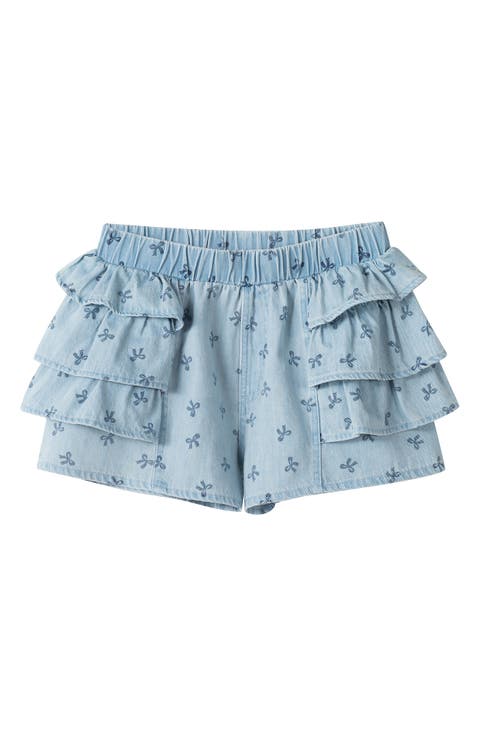 Kids' Printed Ruffle Denim Shorts (Toddler & Little Kid)