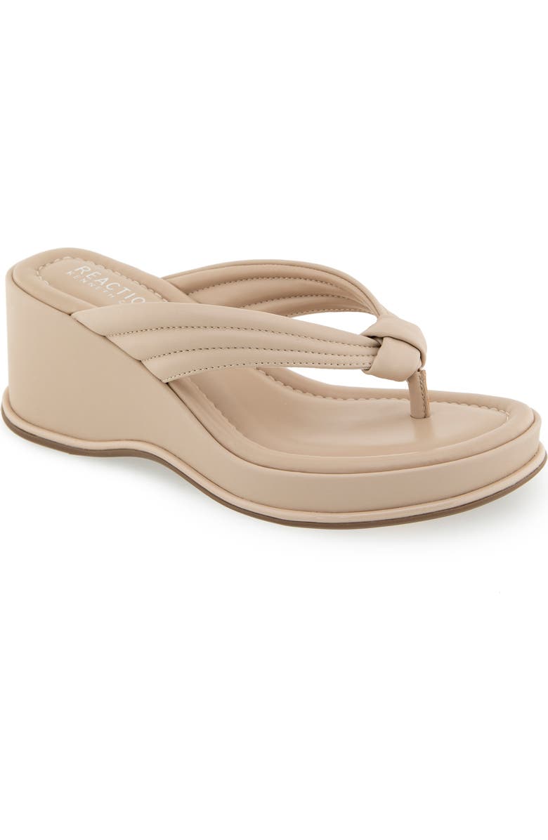 Reaction Kenneth Cole Rixton Platform Wedge Thong Sandal, Main, color, Smoke Grey