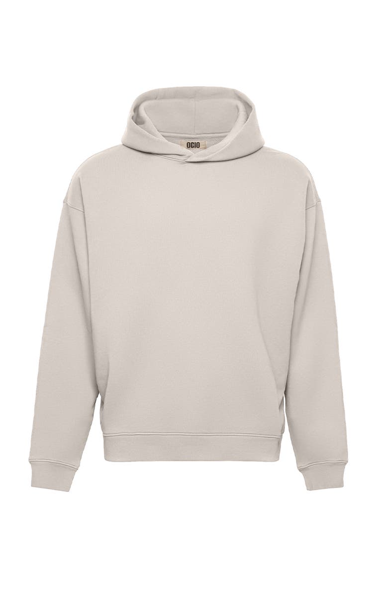Ocio Men's Organic Cotton Teddy Oversized Hoodie, Alternate, color, Stone