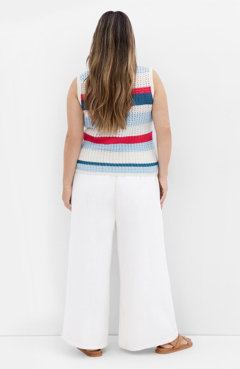 City Chic Cornelia Stripe Open Stitch Sweater Tank, Alternate, color, Sunset Stripe
