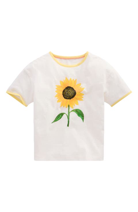 Kids' Daisy Graphic Cotton Ringer T-Shirt (Toddler, Little Kid & Big Kid)