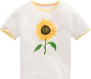 Mini Boden Kids' Daisy Graphic Cotton Ringer T-Shirt