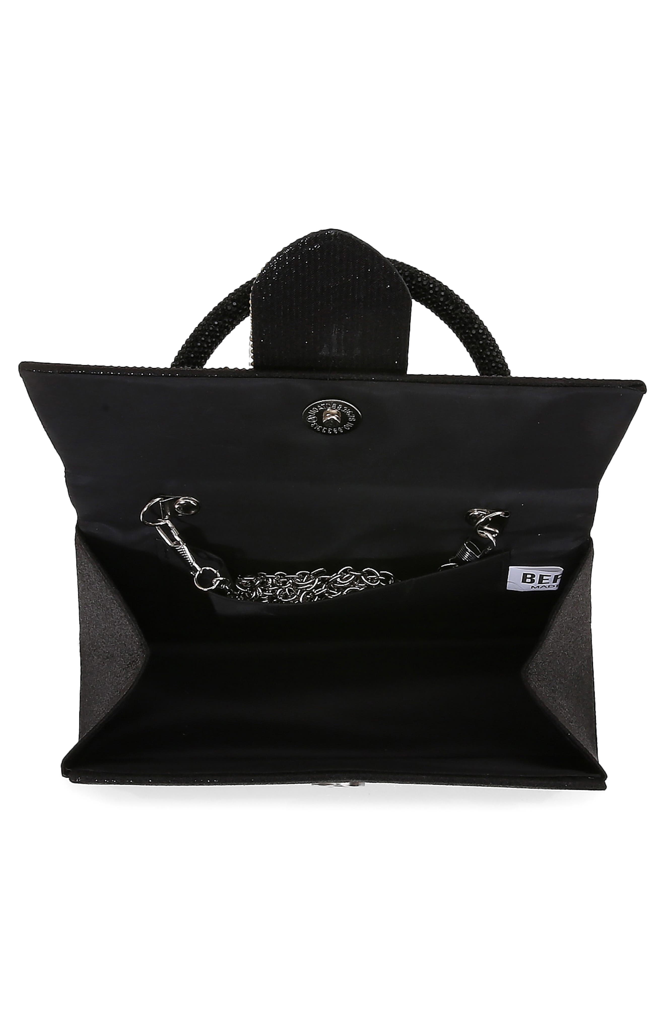 BERNESS Rhinestone Embellished Top Handle Bag, Alternate, color, Black