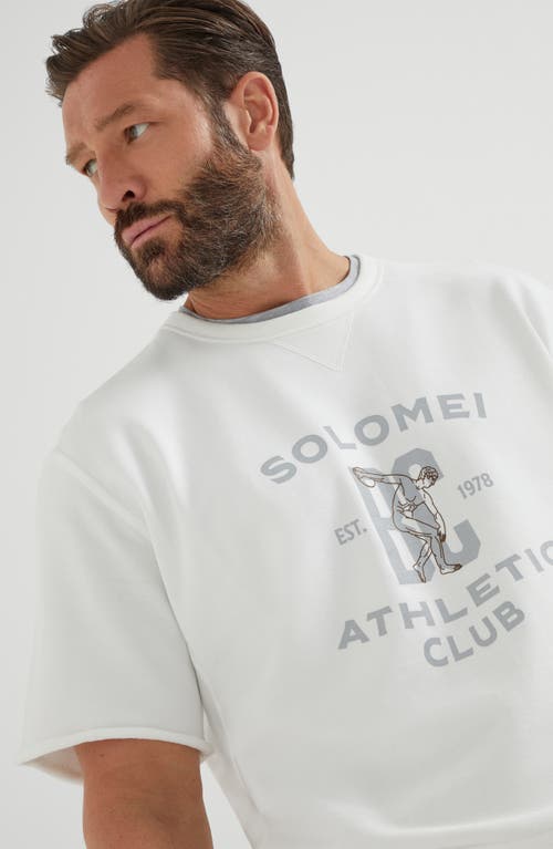 Brunello Cucinelli Smooth Cotton French Terry Sweatshirt In White