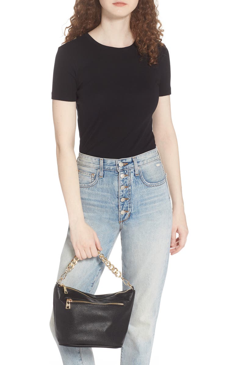 Steve Madden Mini Faux Leather Bucket Bag, Alternate, color,