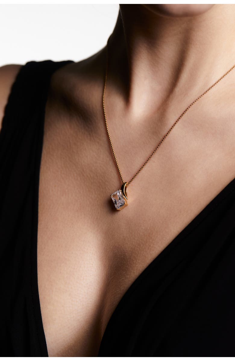 Nadri Phenom Pendant Necklace, Alternate, color, Gold