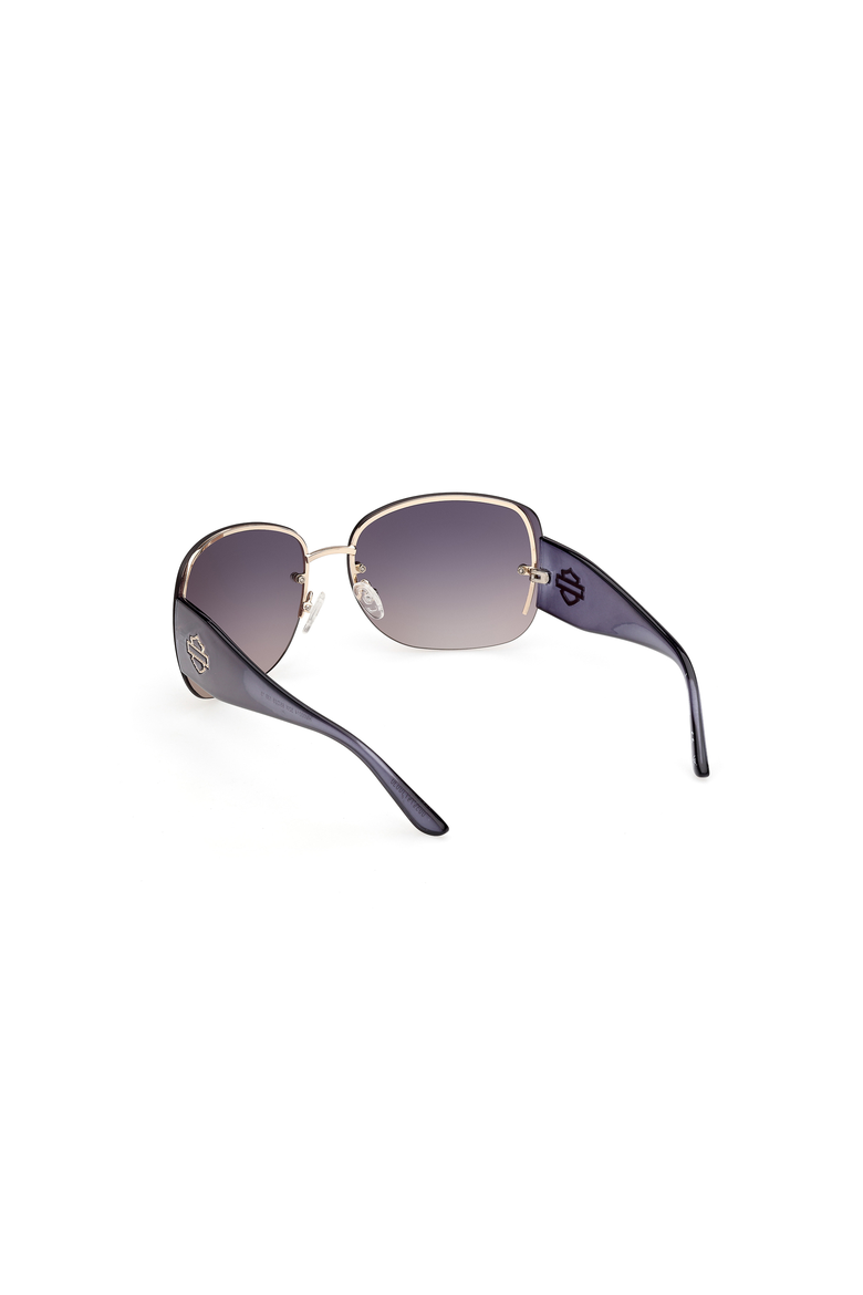 Rimless Shield Metal Sunglasses, Alternate, color, Gold / Gradient Blue