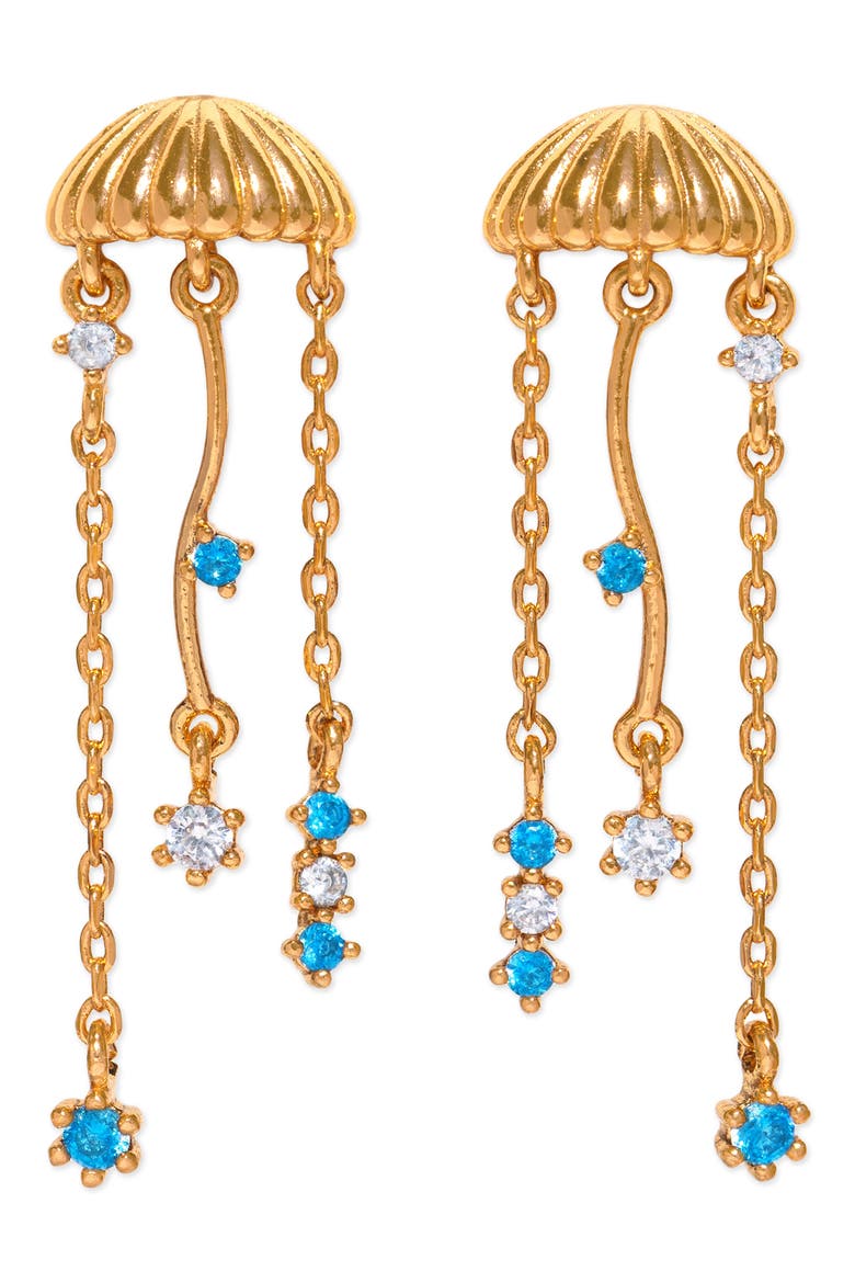 Jellyfish Drop Earrings, Main, color, GOLD