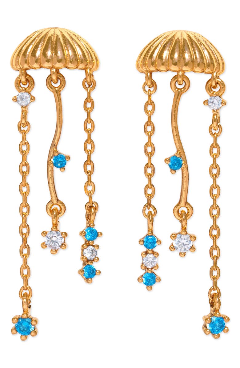 Girls Crew Jellyfish Drop Earrings, Main, color, Gold