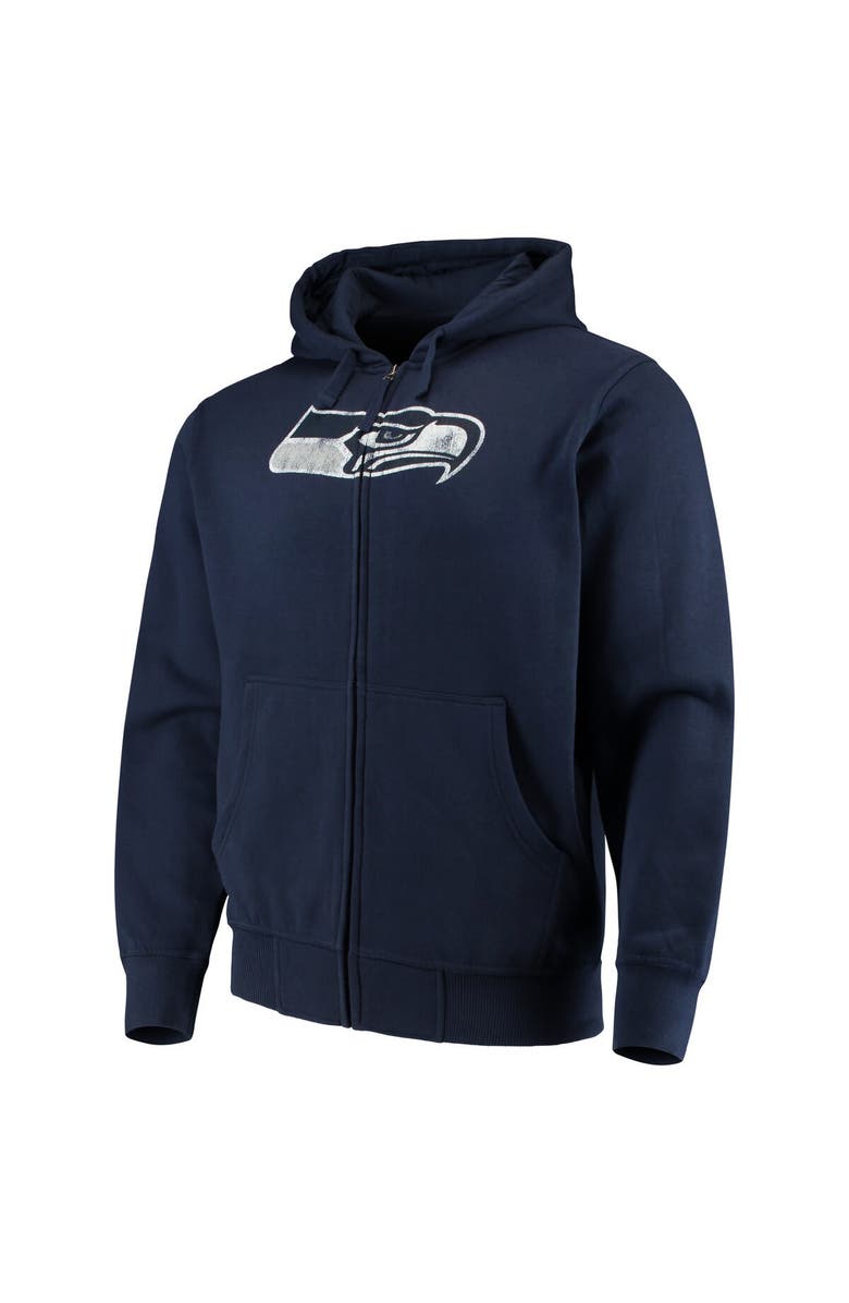 STARTER Men's G-III Sports by Carl Banks College Navy Seattle Seahawks Primary Logo Full-Zip Hoodie, Alternate, color, Navy