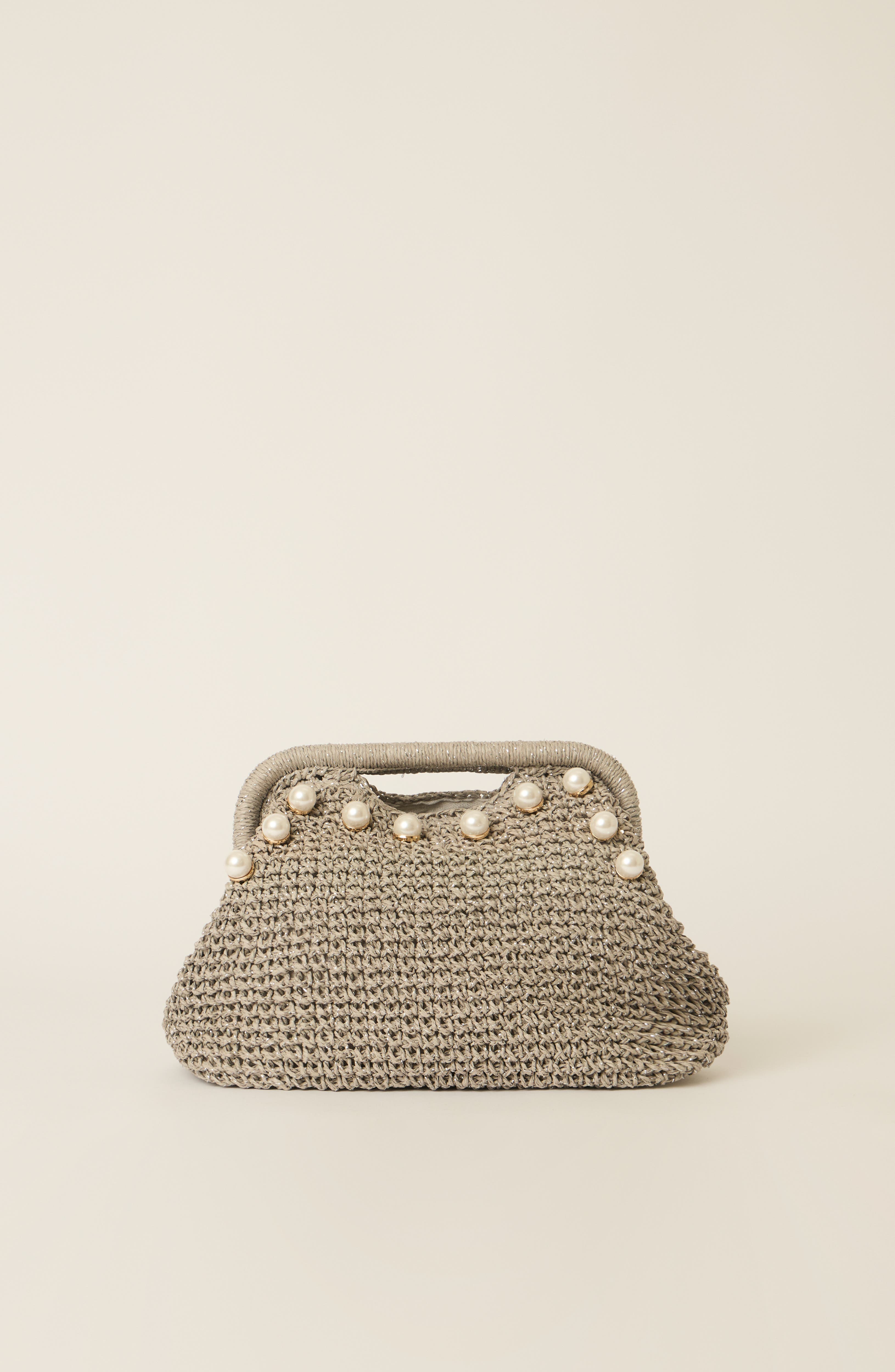 BTB Los Angeles Karen Pearl Clutch, Main, color, Silver