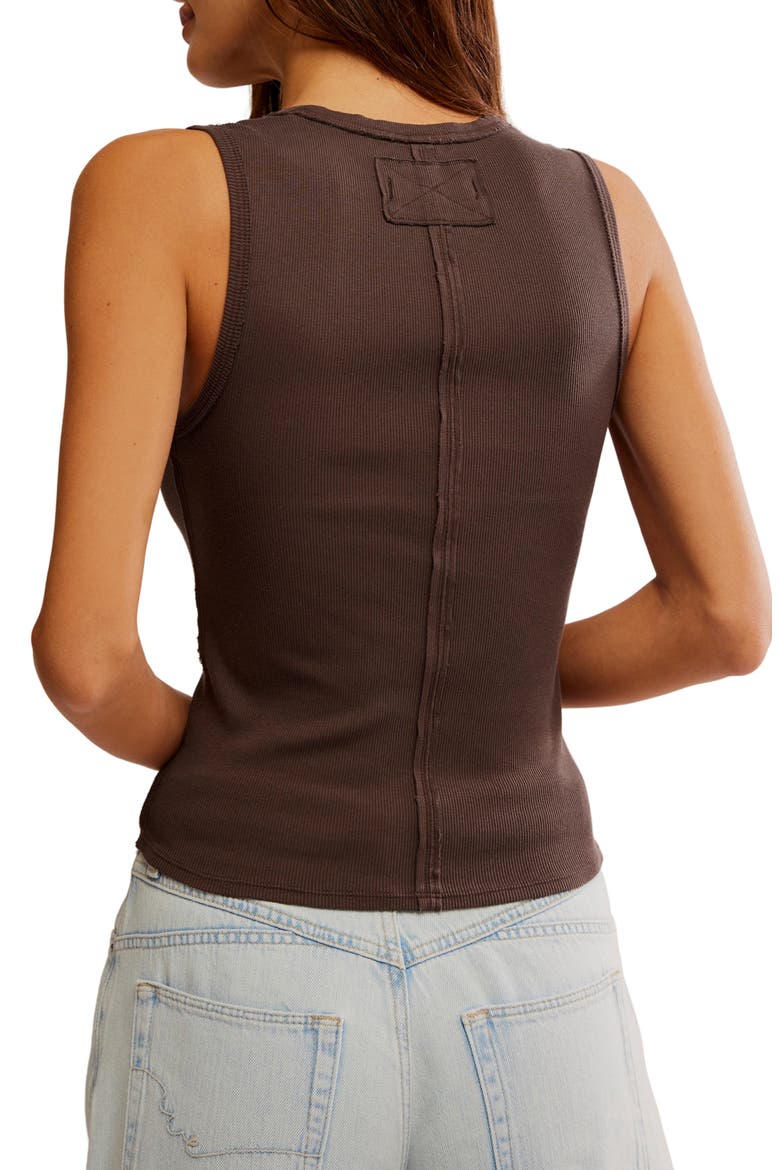Neria Rib Tank, Alternate, color, DOUBLE ESPRESSO