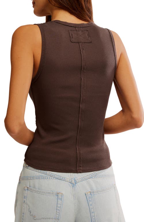 Free People Neria V Neck Tank In Double Espresso