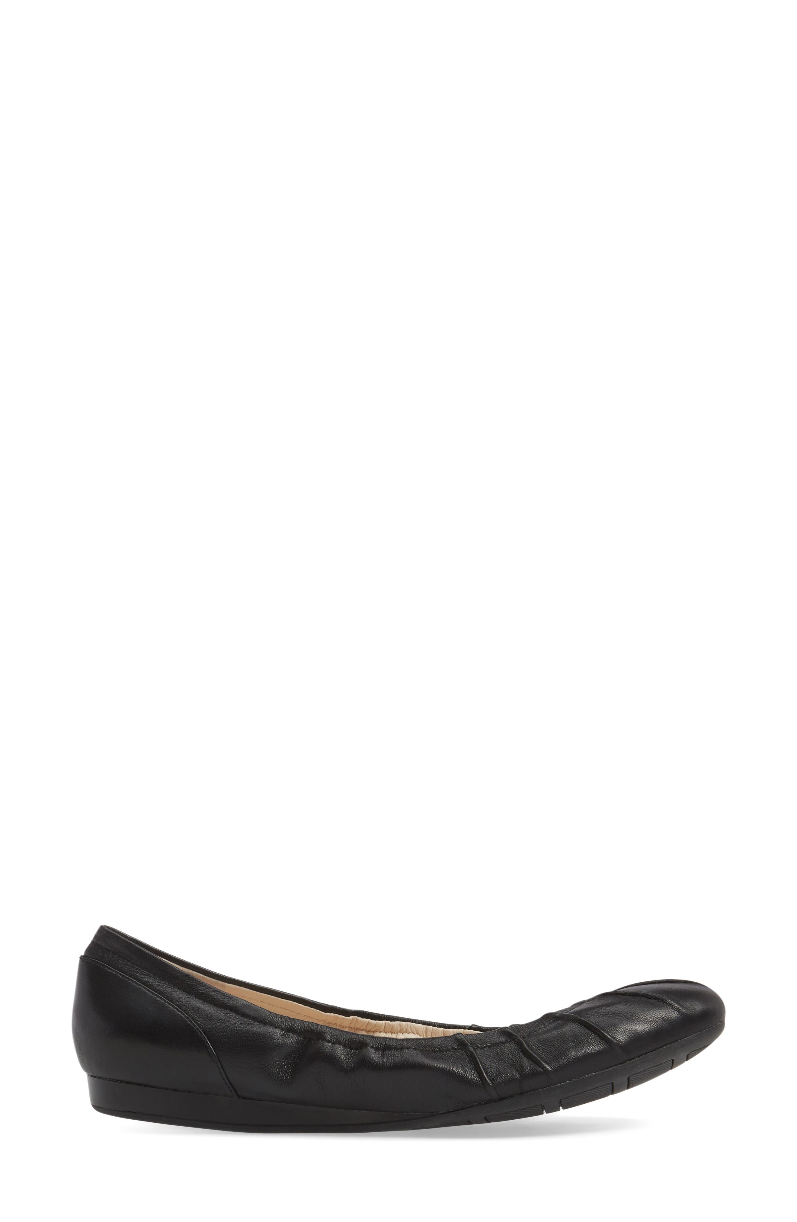 Monique Ballet Flat, Alternate, color, BLACK LEATHER