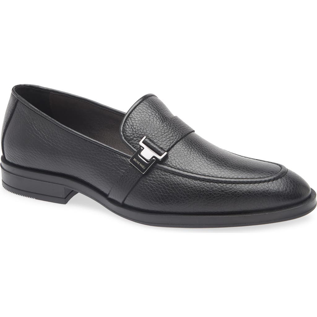Bruno Magli Pablo Buckle Strap Loafer In Black Tumbled