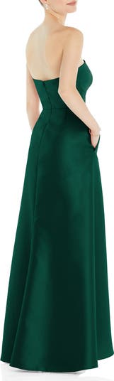 Strapless Satin Gown