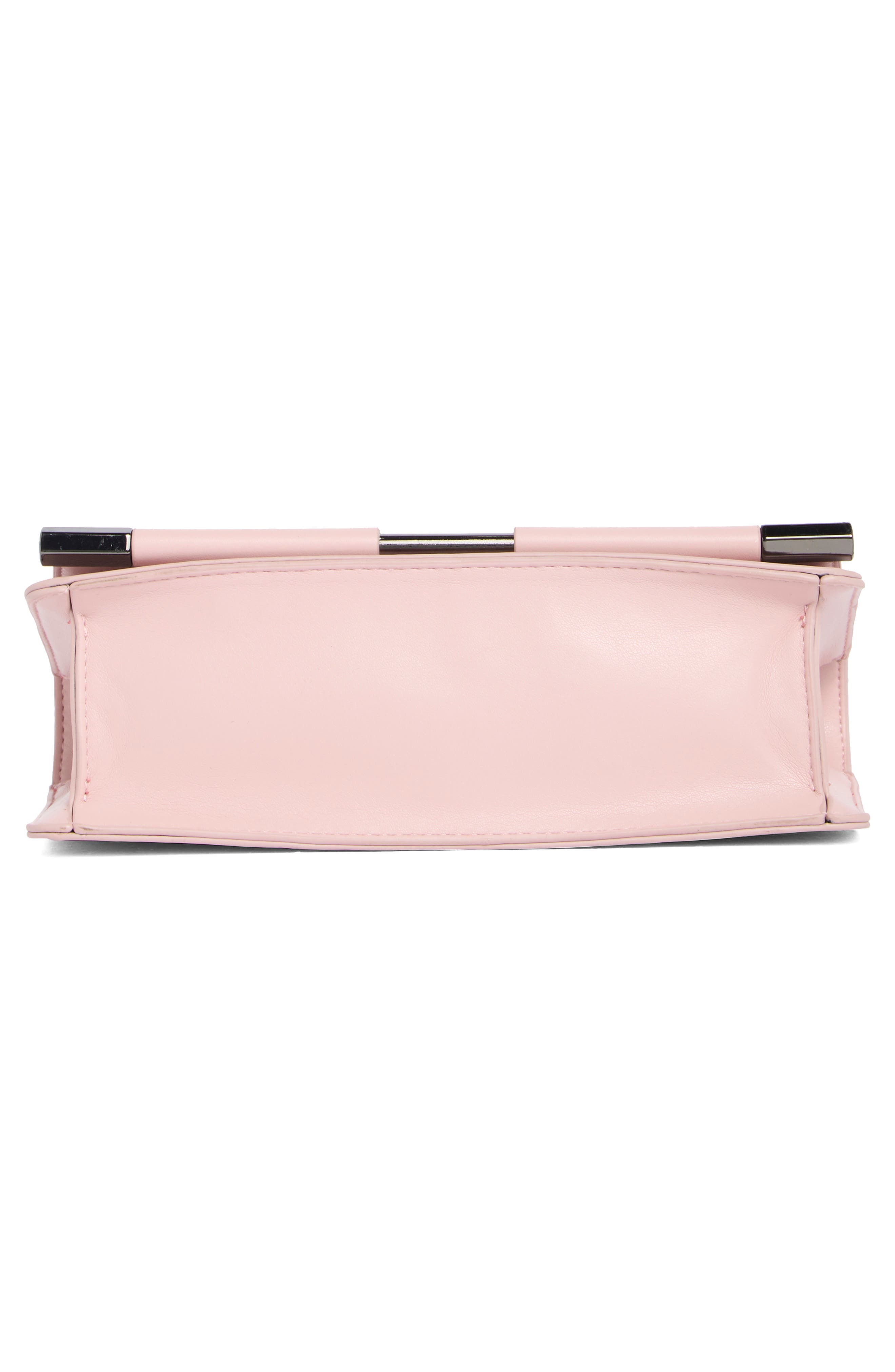 Bar Hardware Faux Leather Clutch, Alternate, color, PINK