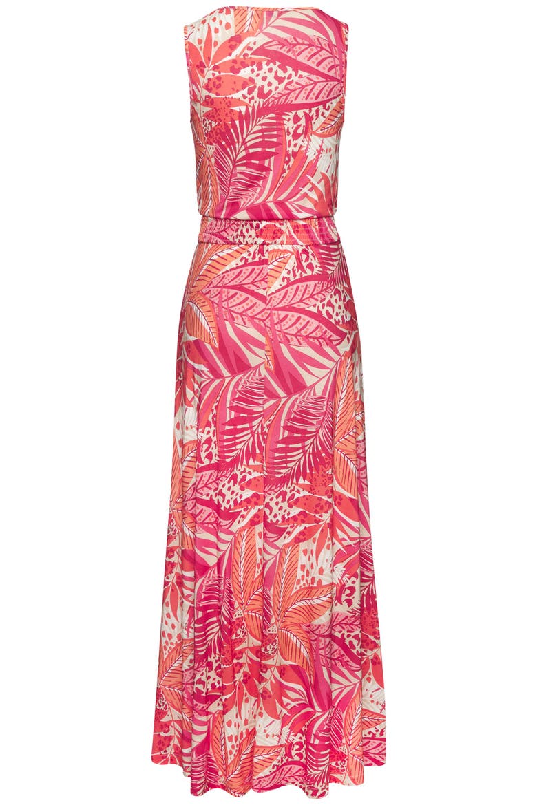Smocked Waist Maxi Dress, Alternate, color, Pink Orange