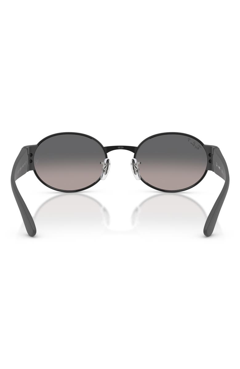 Ray-Ban 52mm Polarized Gradient Oval Sunglasses, Alternate, color, Black / Grey Gradient Polar