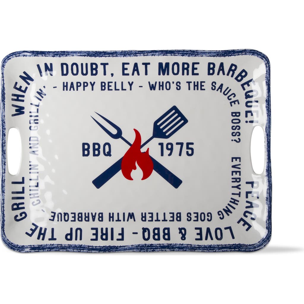 Tag Eat More Bbq Melamine Serving Tray For Summer Gatherings In White